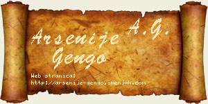 Arsenije Gengo vizit kartica